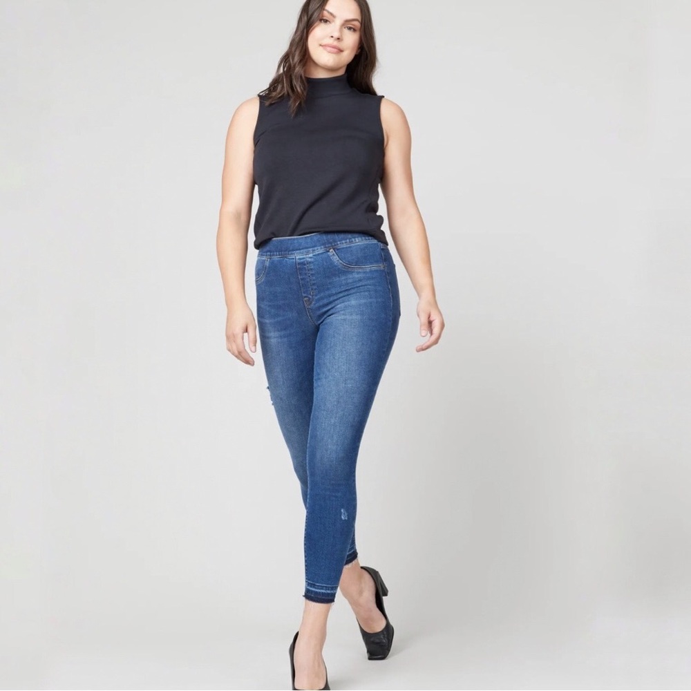 Spanx Distressed Ankle Skinny Jeans, Medium Wash